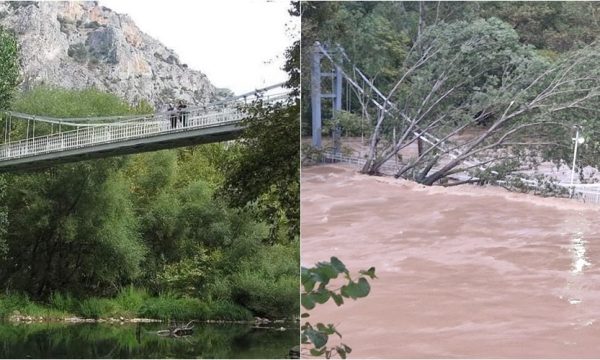 Dy fotot që ilustrojnë shkallën e katastrofës nga përmbytjet në Greqi