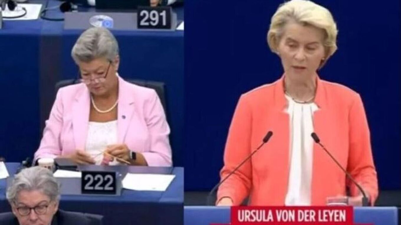 VIDEO/ Komisionerja thur çorape në Parlamentin Evropian teksa flet Von der Leyen