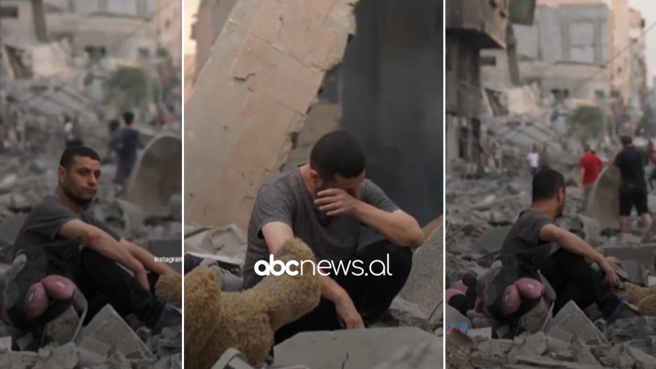 VIDEO/Pamje zemërthyese nga Gaza, burri i përlotur qëndron i ulur në rrënojat e shtëpisë së shkatërruar