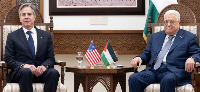 Blinken takohet me presidentin e Autoritetit Palestinez  