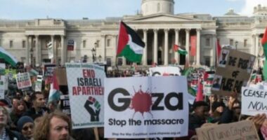 Mijëra njerëz u mblodhën në Londër në solidaritet me Palestinën