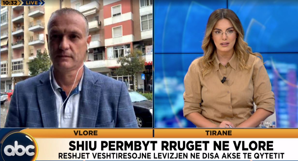 Shiu përmbyt rrugët në Vlorë/ Reshjet vështirësojnë lëvizjen në disa akse të qytetit