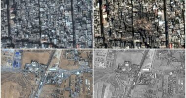 FOTO/ Para dhe pas bombardimeve, imazhe satelitore që tregojnë shkatërrimin në Gaza