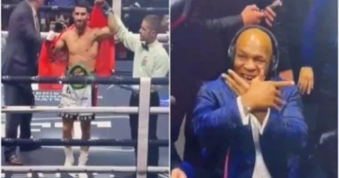 Legjenda Tyson feston me shqiponj&euml;/ Ish-kampioni absolut i bot&euml;s n&euml; boks p&euml;rsh&euml;ndetin fitoren e Ermal Hadribeajt