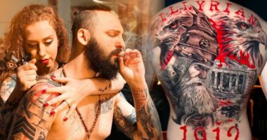 Bën historinë e Shqipërisë mbi kurriz, tatuazhet e fuqishme të ish-bateristit të grupit Lynx