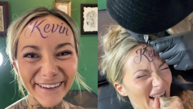 Blogerja bën tatuazh emrin e të dashurit në ballë: E di që është pak çmenduri