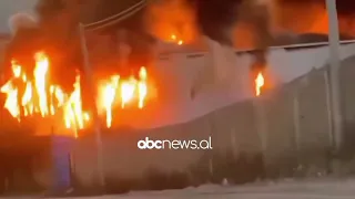 VIDEO/ Përfshihet nga zjarri një fabrikë vaji në Tiranë