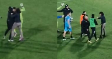 VIDEO/ Babai i Shpendit, “boks” në fushë, i ati i sulmuesit shqiptar shkakton skandal në Itali