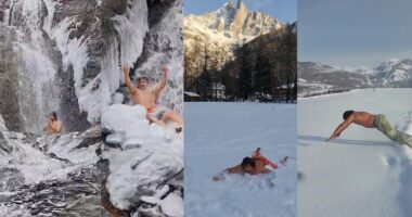 “Tarzani” i Shqipërisë që noton në borë e lahet në ujëvarat e akullta