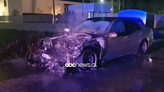 VIDEO/ Makina përfshihet në flakë në Fier, pamje nga vendngjarja