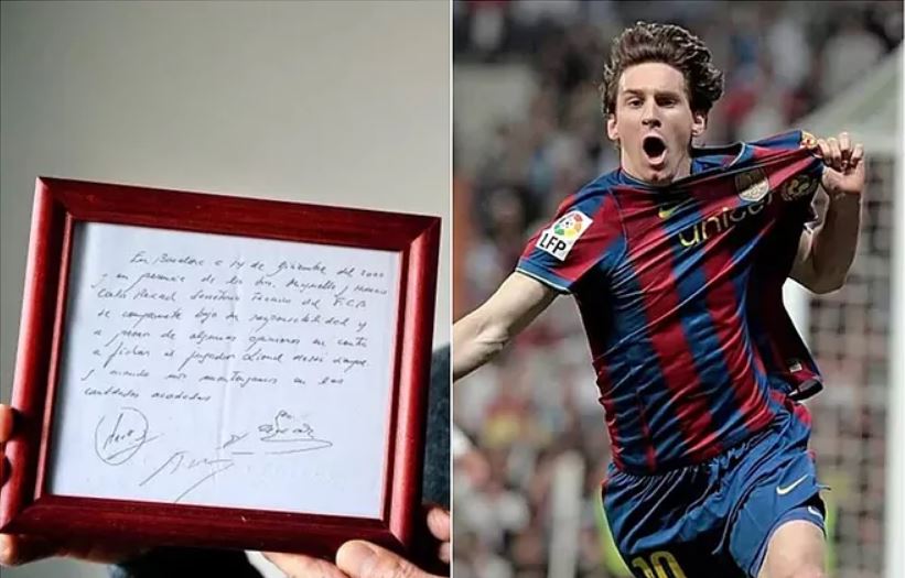 Kontrata e parë e Messi me Barcelonën, del në ankand peceta e famshme ku nënshkroi argjentinasi