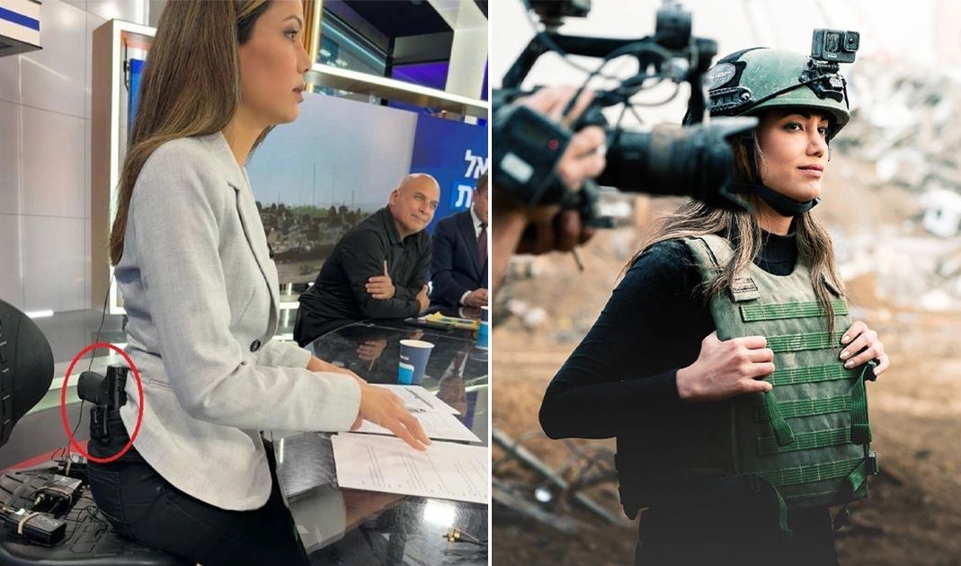 Pas sulmeve nga Hamasi gazetarja izraelite mban gjithmonë armë, shfaqet edhe në studion e emisionit