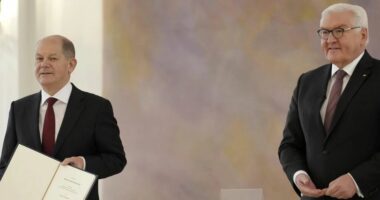 Aktivistët pro Palestinës ndërpresin fjalimet e Steinmeier dhe Scholz