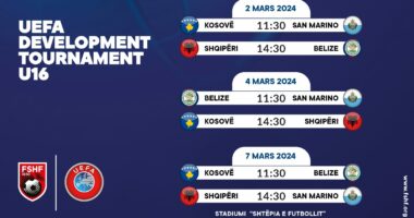 UEFA development U-16 për djem/ Kombëtarja gati për ndeshjen e parë ndaj Belizes