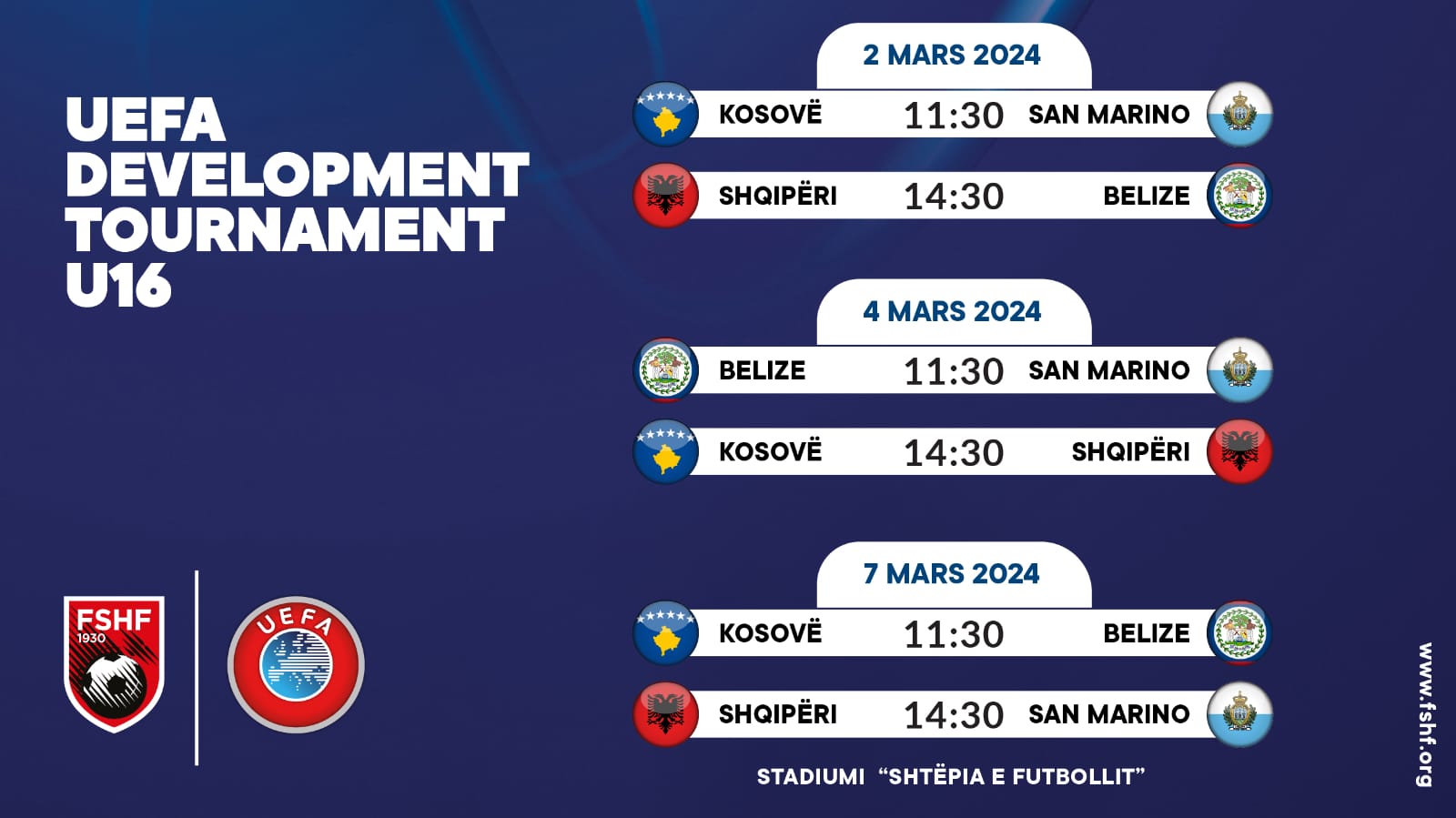 UEFA development U-16 për djem/ Kombëtarja gati për ndeshjen e parë ndaj Belizes