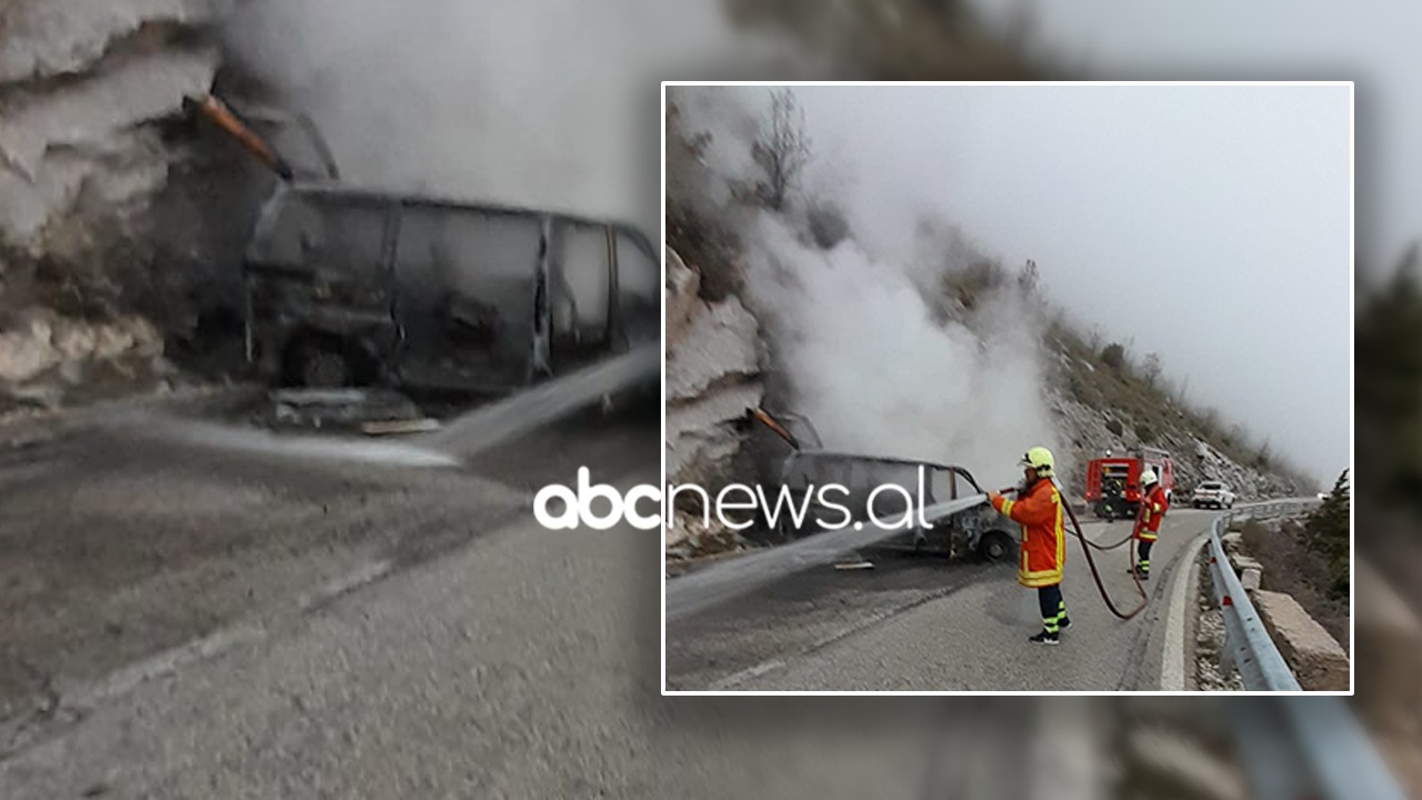 Përfshihet nga flakët një furgon në Llogara