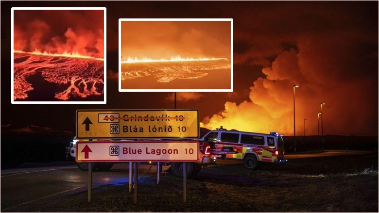 Shpërthimi i vullkanit në Islandë, llava afrohet pranë “barrierave mbrojtëse” në Grindavik