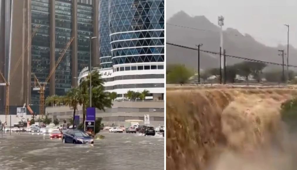 VIDEO/ Erëra të forta dhe reshje shiu në Emiratet e Bashkuara, përmbyten rrugët