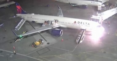 VIDEO/ Momenti kur aeroplani përfshihet nga zjarri në Meksikë, panik te pasagjerët