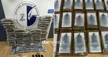 EMRAT/ Kapen me 65 kg marijuanë dhe 22 kg hashash çokollatë, arrestohen 2 shqiptarë në Athinë