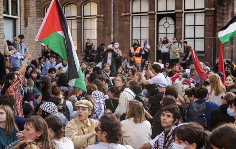 Protestat pro-palestineze në Amsterdam, 32 të arrestuar