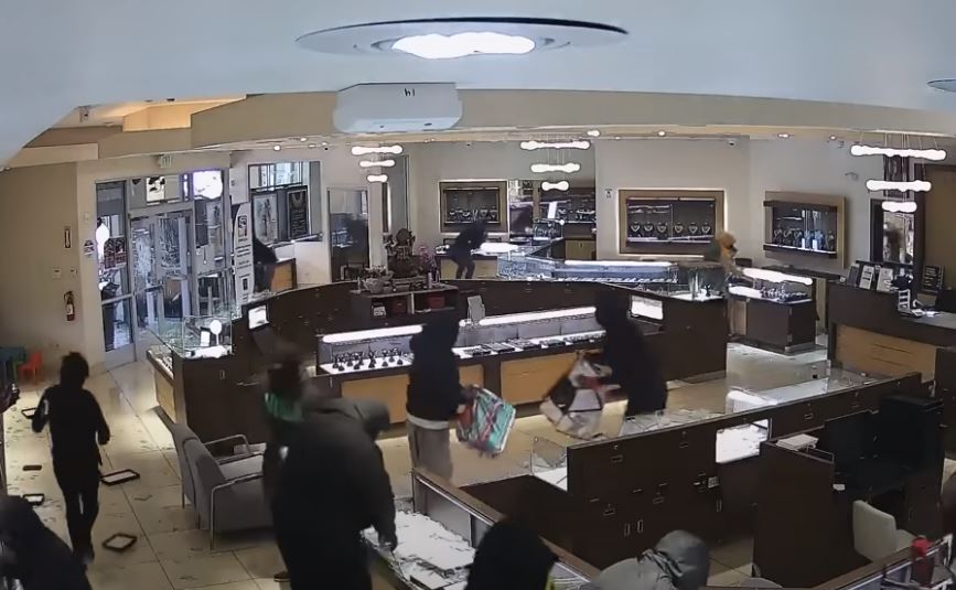 VIDEO/ 20 grabitës marrin sende me vlerë në një argjendari në SHBA