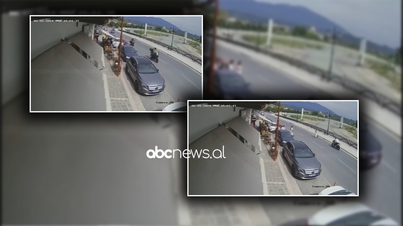 VIDEO/ Berat, përplasi me motor turisten, publikohen pamjet nga aksidenti i rëndë