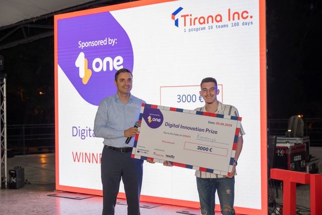 One Albania mbështet sipërmarrësit e ardhshëm të TiranaInc., dhuron çmimin për Digital Innovation