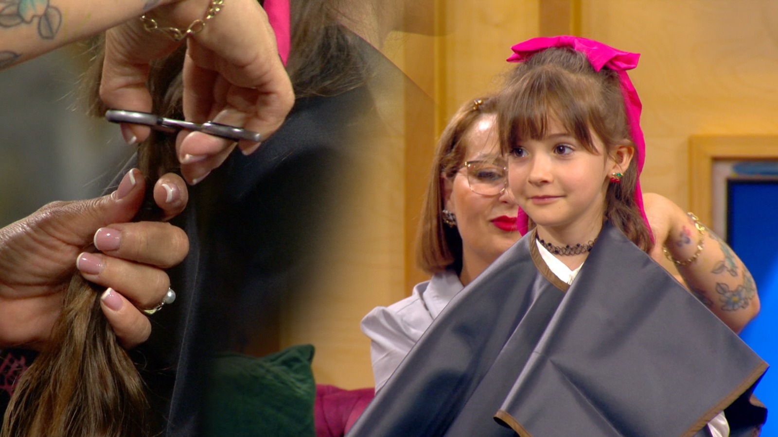 Gjesti emocionues/ 6-vjeçarja shqiptare pret flokët “live” në “ABC e Mëngjesit”, i dhuron për fëmijët e sëmurë