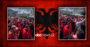 VIDEO/ “O sa mirë me qenë shqiptar”, tifozët e Kombëtares “elektrizojnë” Dortmundin