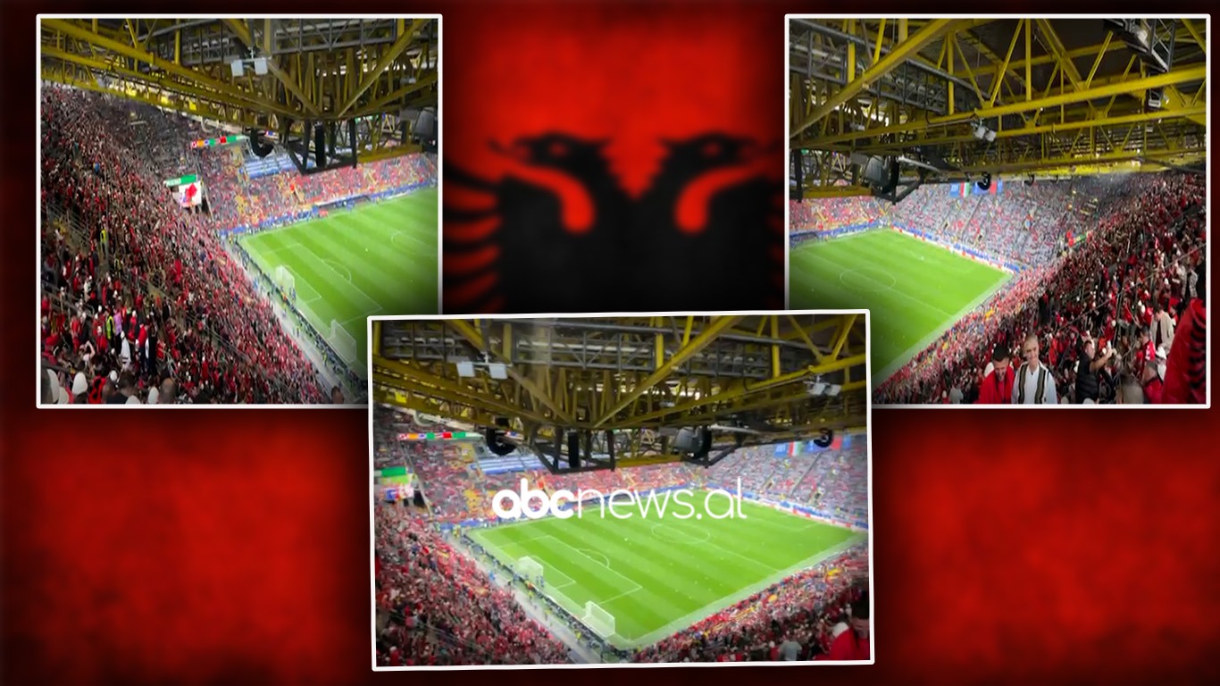 VIDEO/ “Air Albania” i Dortmundit, tifozët shqiptarë “skuqin” tribunat e “Signal Iduna Park”