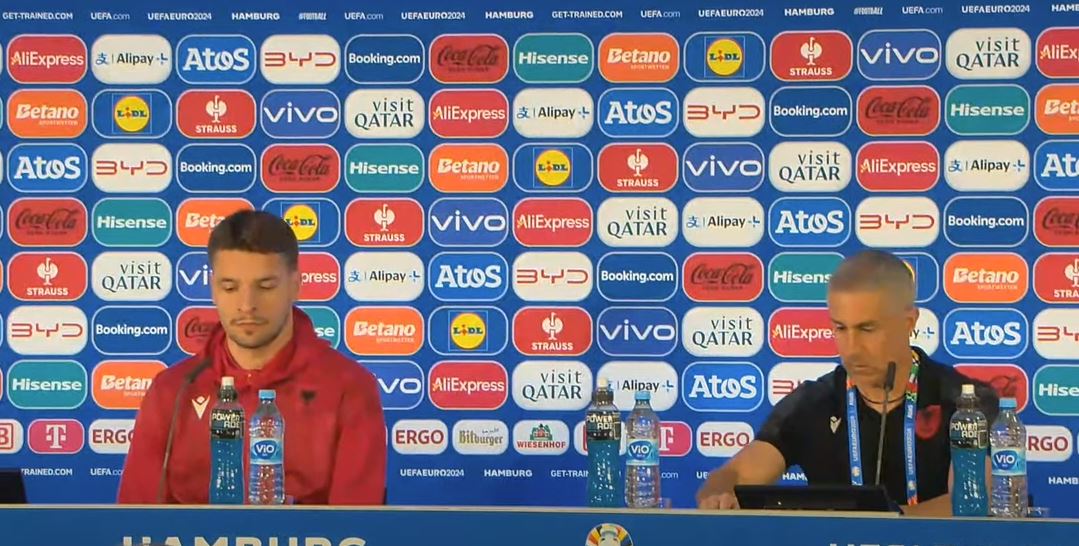 Konferenca para sfidës me Kroacinë, Sylvinho e Gjimshiti përballë gazetarëve