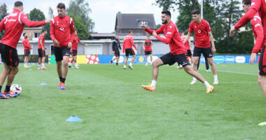 Prova me formacionin, Kombëtarja vijon përgatitjet për ndeshjen kundër Spanjës