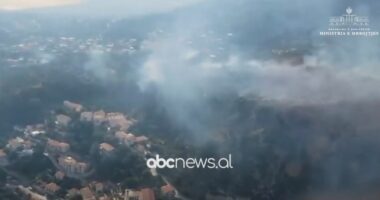 VIDEO/ Zjarri në Dhërmi, reagon ministri Peleshi: Helikopteri Cougar dhe efektivët, në ndihmë për shuarjen e flakëve nga ajri