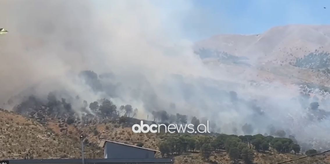 VIDEO/ Aktivizohet një vatër zjarri në Gjirokastër