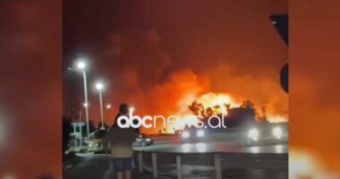 VIDEO/ Zjarr i madh në aksin Lushnjë-Rrogozhinë, apeli për kujdes