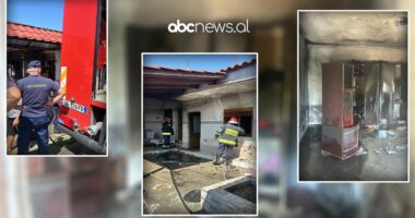 VIDEO/ Përfshihet nga flakët banesa në Fier, digjen orenditë shtëpiake