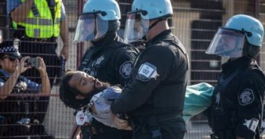 Protestuesit pro-palestinezë përleshen me policinë pranë konsullatës izraelite në Çikago