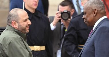 Shefi i mbrojtjes amerikane pret në Pentagon Ministrin e Mbrojtjes të Ukrainës