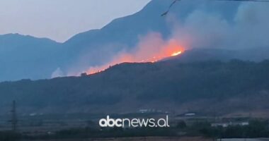 Zjarr në Lunxhëri/ Flakët po përhapen drejt staneve me bagëti
