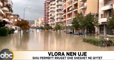 Moti i keq në vend/ Vlora nën ujë, përmbyten rrugët e sheshet e qytetit. Në Fier zhbllokohen akset rrugore