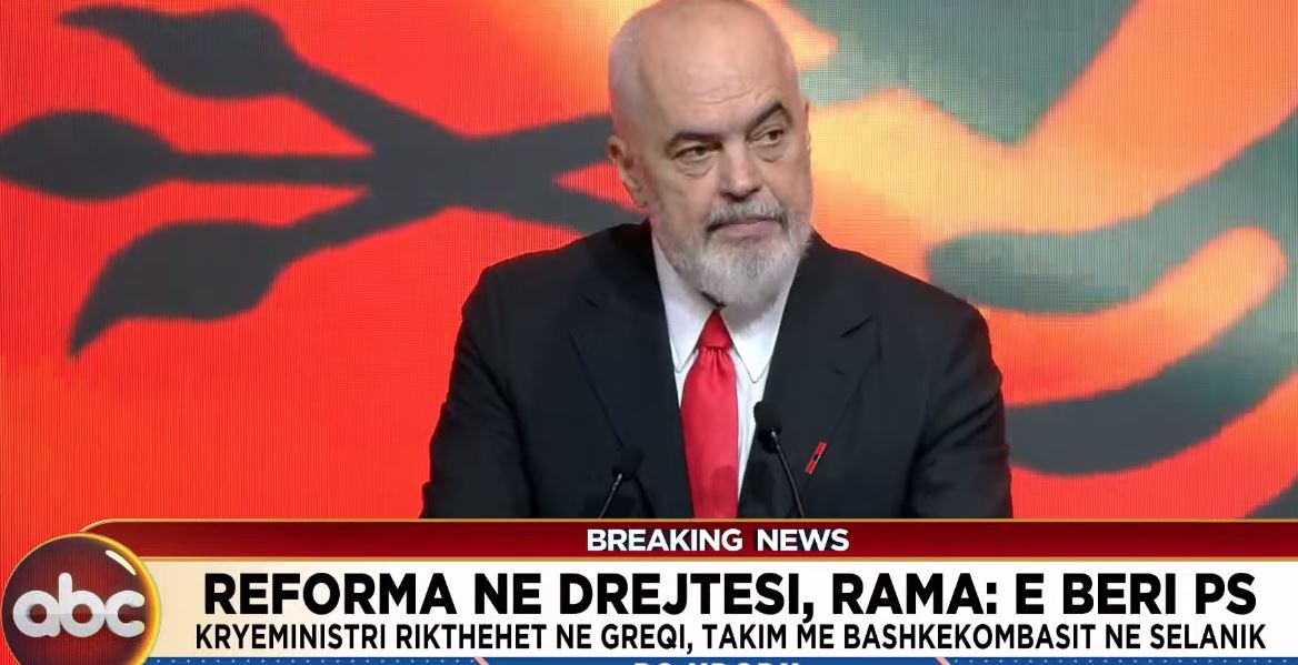 Reforma në drejtësi/ Rama flet nga Selaniku: E bëri PS. Pa mbështetjen e SHBA-BE, nuk do ia dilnim