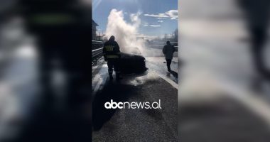 VIDEO/ Makina përfshihet nga flakët, shkrumbohet plotësisht