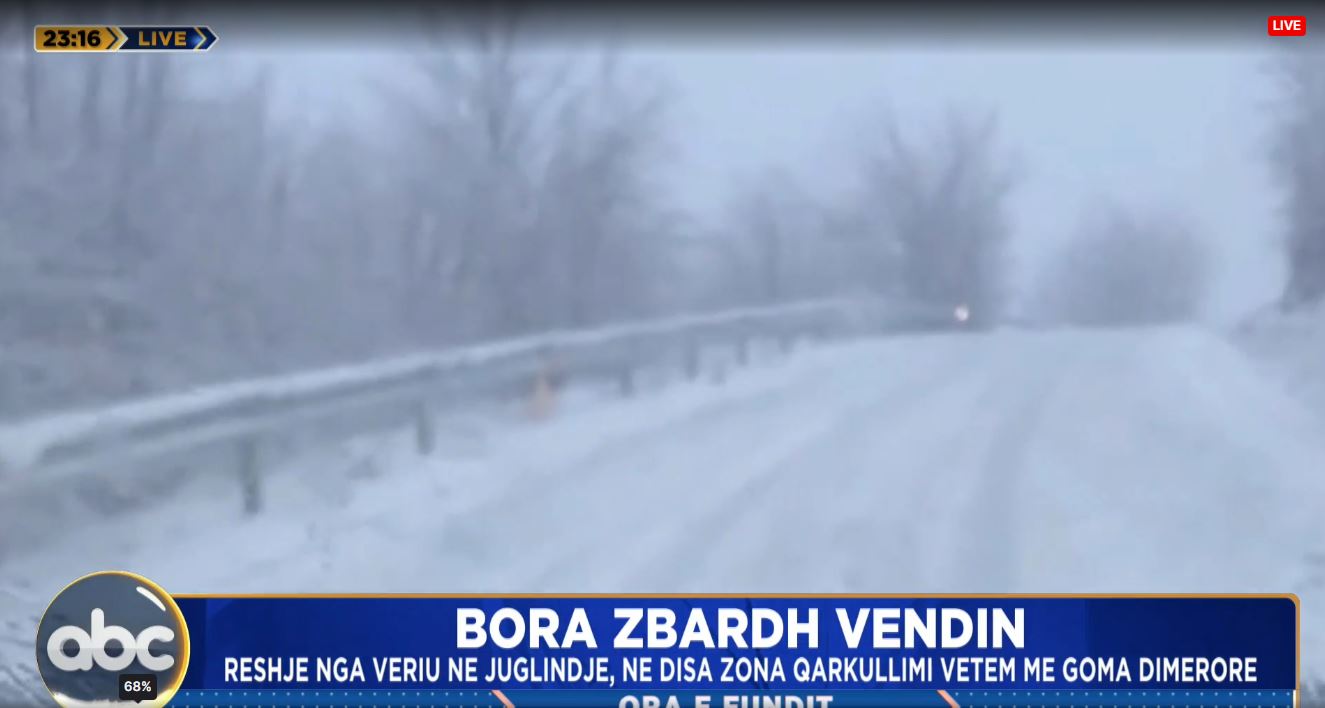 Bora zbardh vendin/ Reshje nga veriu në juglindje, në disa zona qarkullimi vetëm me goma dimërore