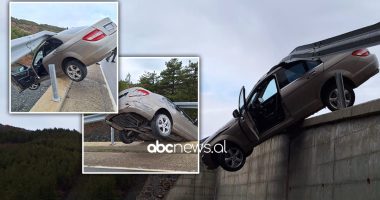 Aksident në Kolonjë/ Automjeti përplaset me barrierën anësore, shpëtojnë drejtuesi dhe pasagjeri