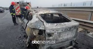 VIDEO/ Shkrumbohet plotësisht makina në Fushë Mamurras