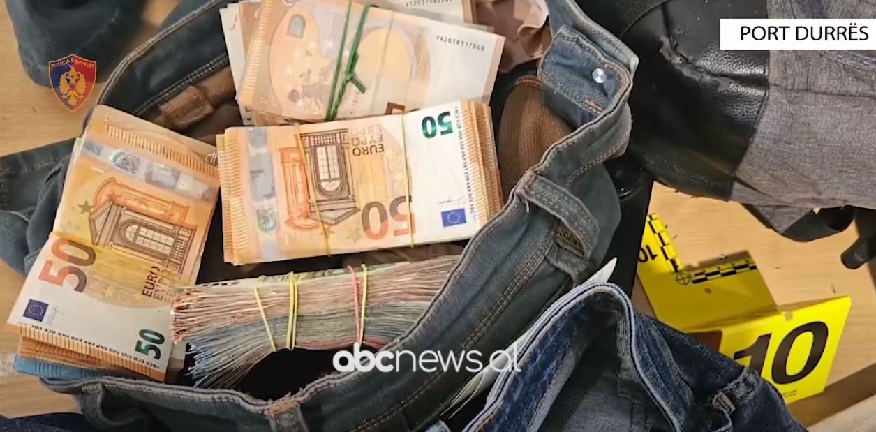 Sekuestrohen mbi 100 mijë euro të padeklaruara në Portin e Durrësit, arrestohet 40 vjeçari. I kishte fshehur në furgon