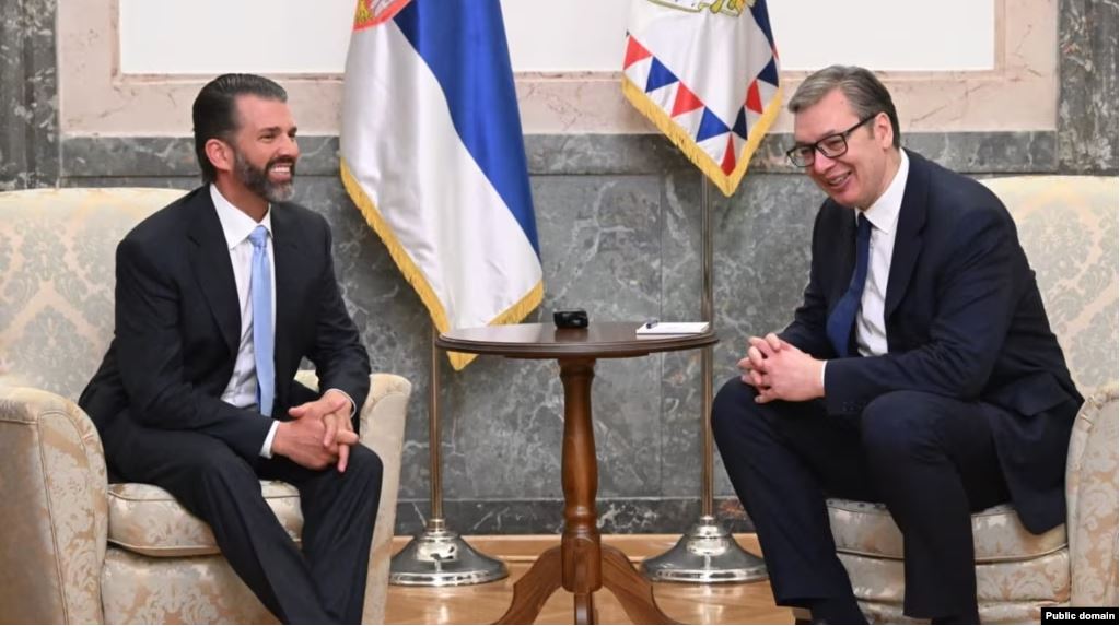 Vuçiç takon djalin e Trumpit në Beograd