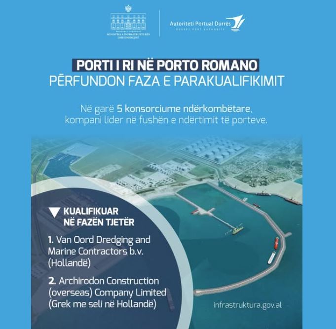Porti i ri në Porto Romano/ Ministrja Balluku: Përfundoi faza e parakualifikimit, do të jetë një port model