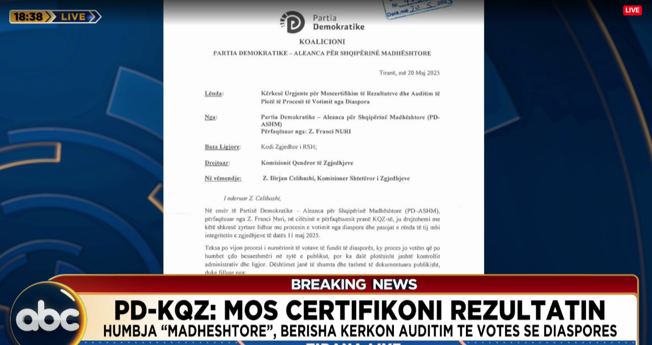 PD-KQZ: Mos certifikoni rezultatin/ Humbja “madhështore”, Berisha kërkon auditim të votës së diasporës